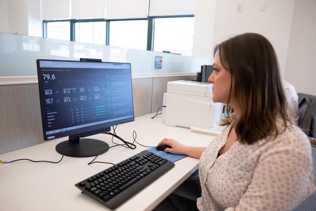 Watching for alerts via the real time customer feedback dashboard.