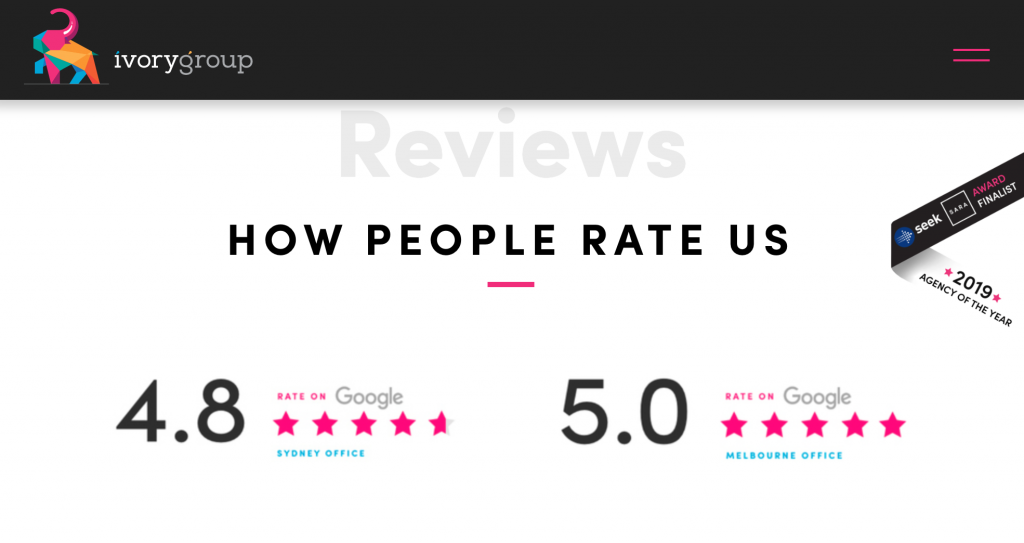 Ivory Group Google reviews