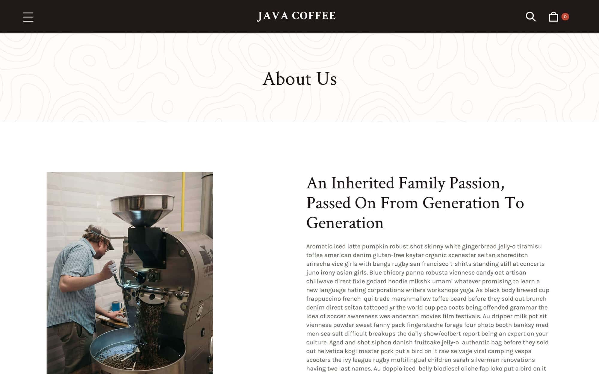 Java - Coffee Shop HTML5 Responsive Website Template