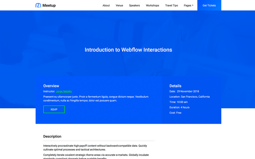 Meetup - Event HTML5 Responsive Website Template