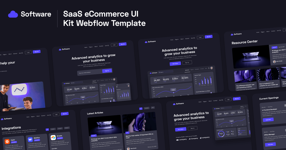 Software Webflow Template and UI Kit