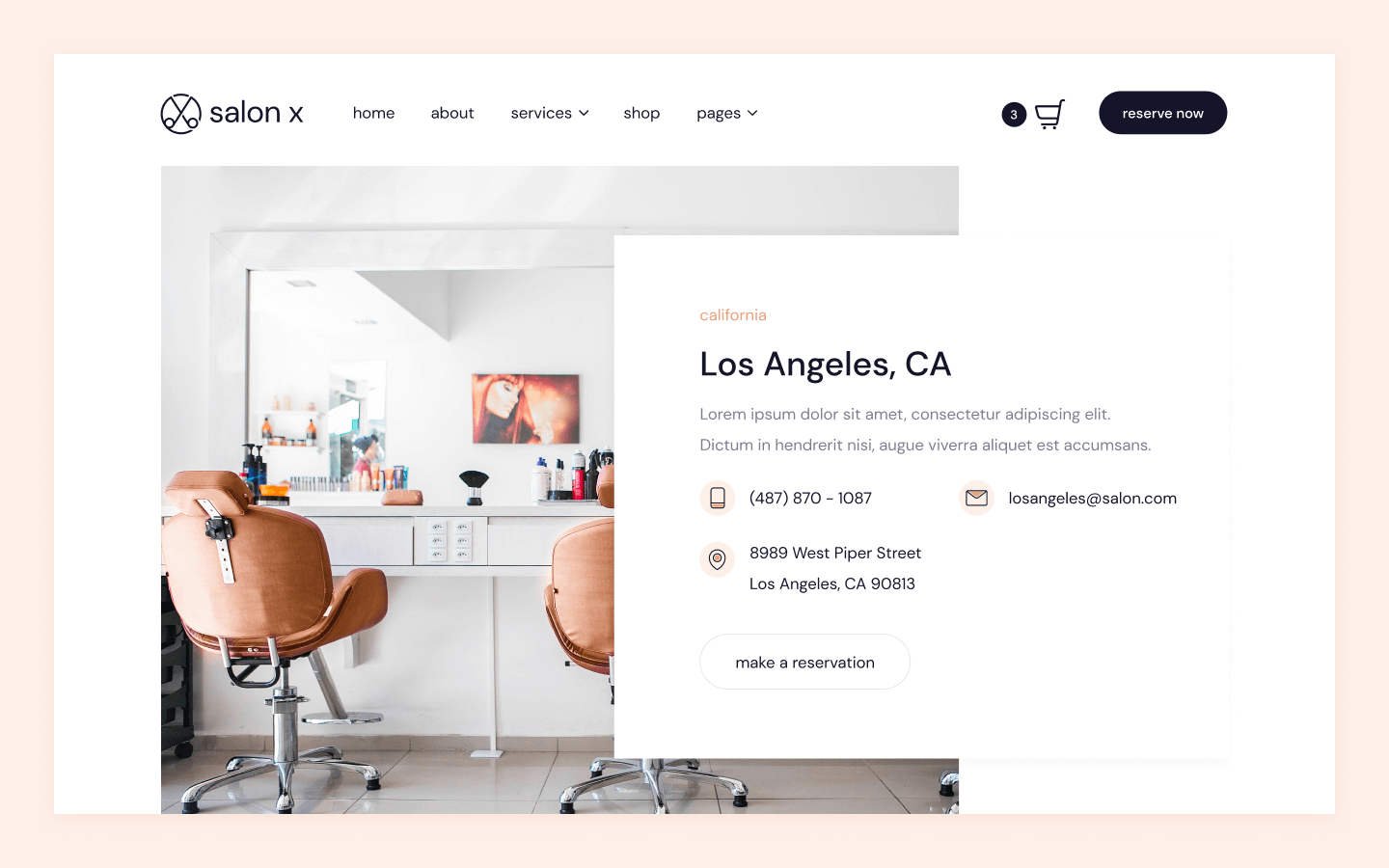 Salon X - Salon HTML5 Responsive Website Template