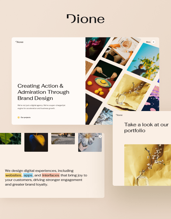 Dione by Maxim White - Agency design asset by webflow