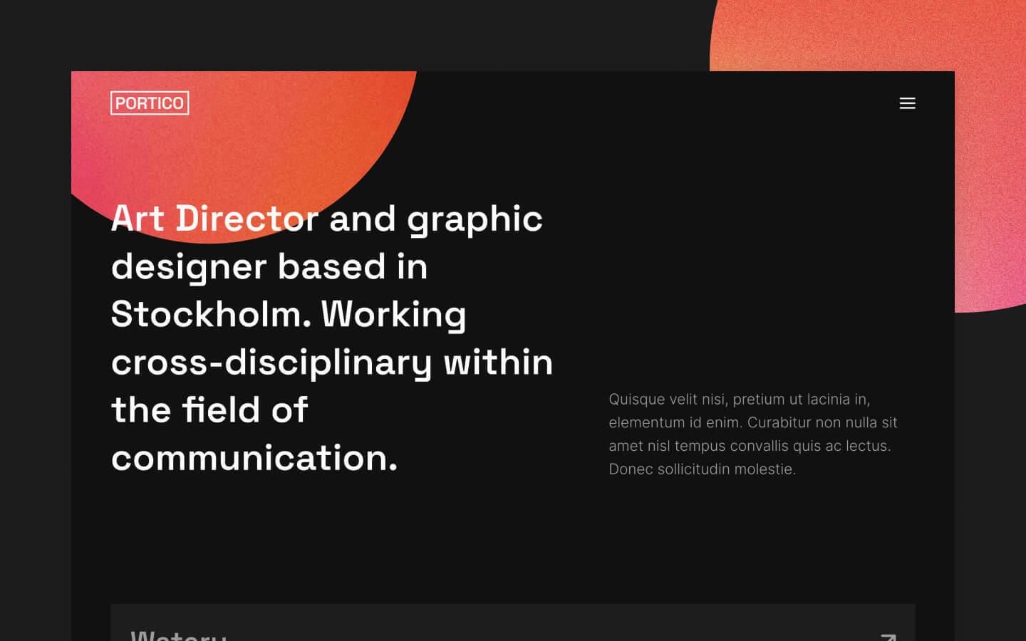 Portico Portfolio HTML5 Responsive site Template