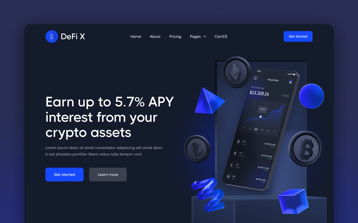 DeFi X - App HTML5 Responsive Website Template