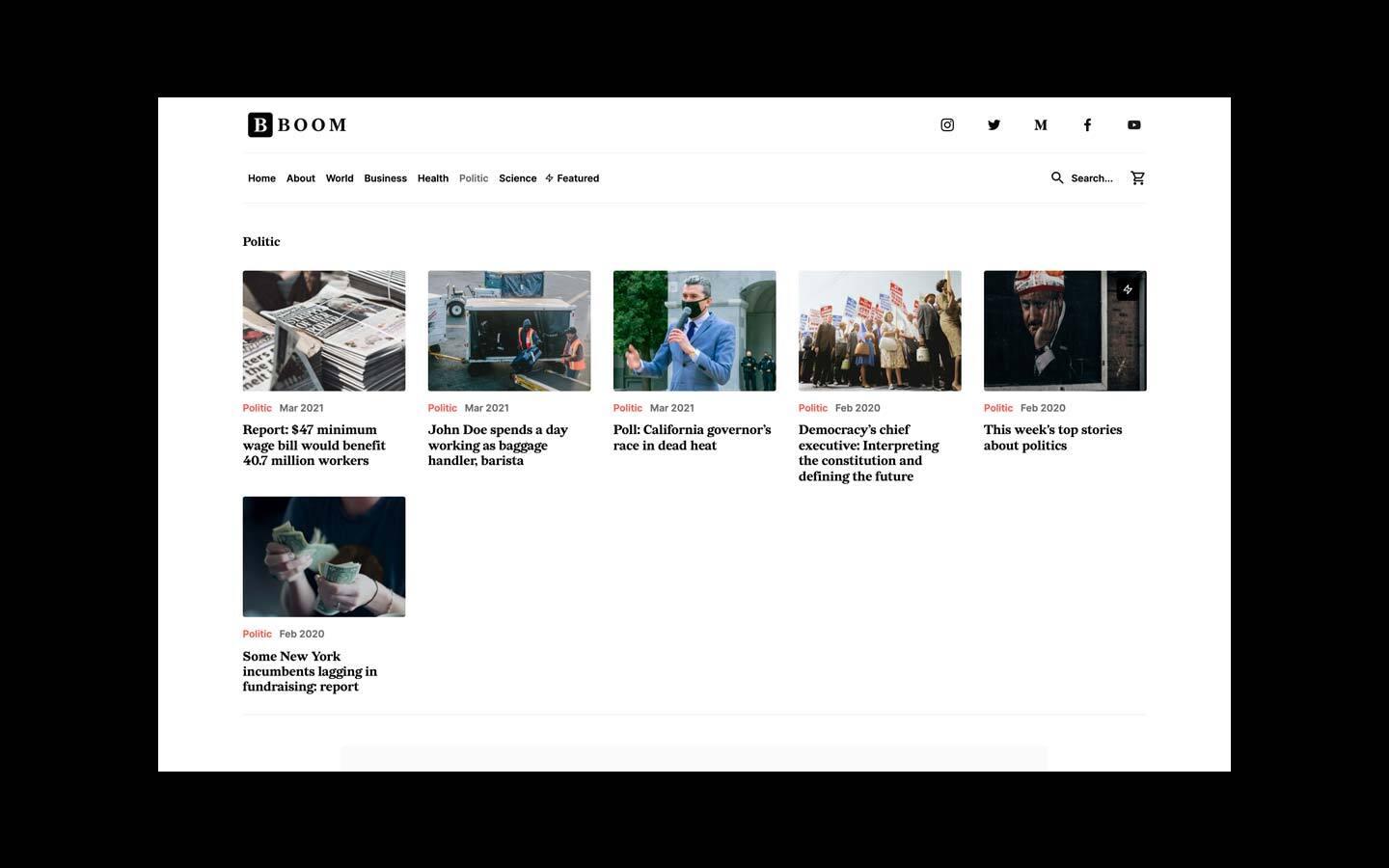 Boom - News HTML5 Responsive Website Template