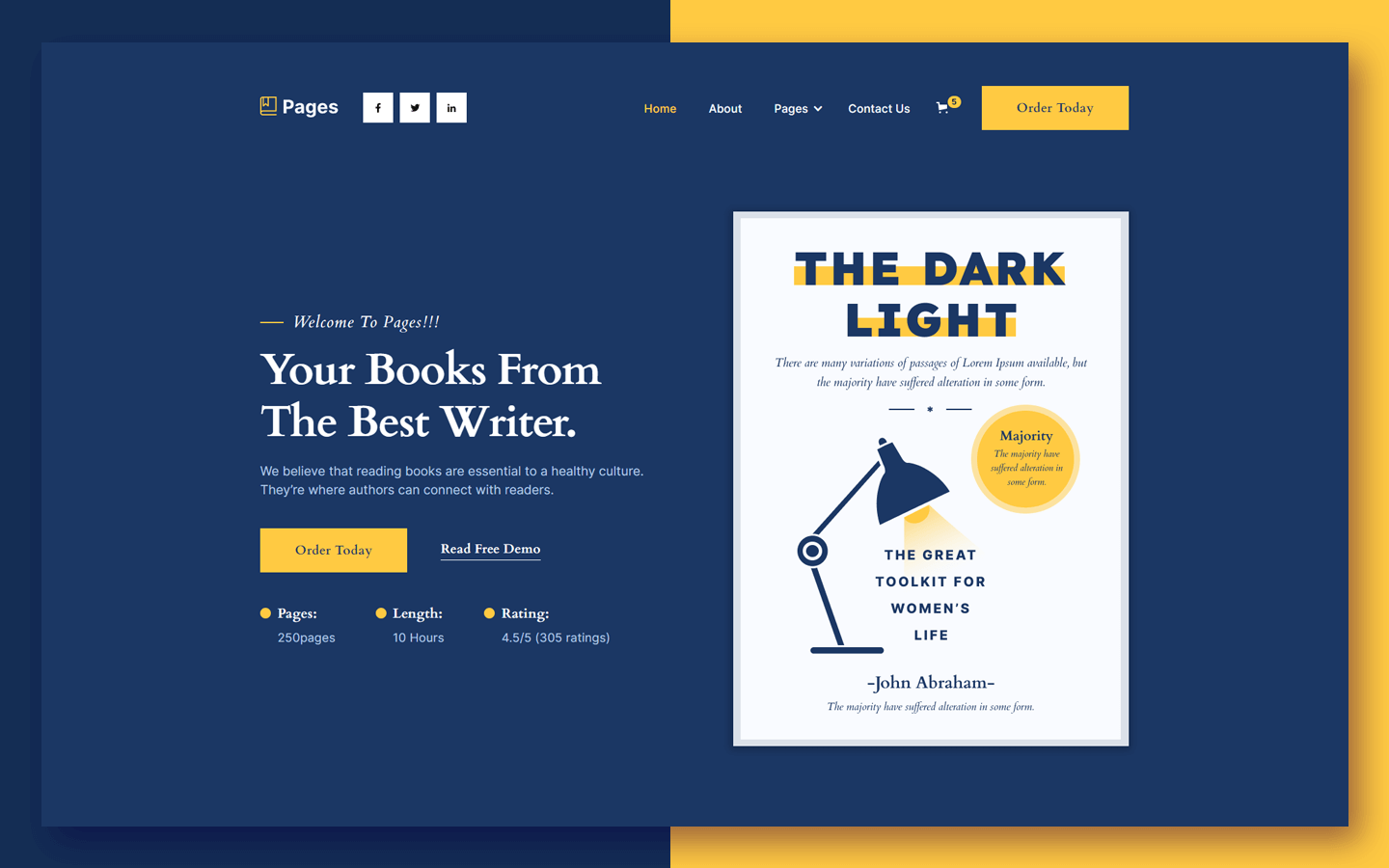 Pages - Book HTML5 Responsive Website Template