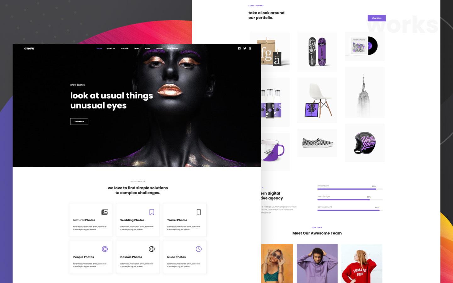 Anow 128 - Portfolio HTML5 Responsive Website Template