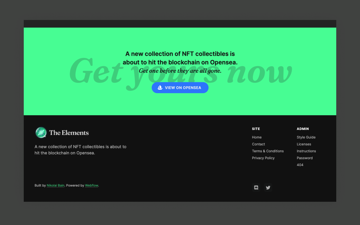 NFT Collection - One Page HTML5 Responsive Website Template
