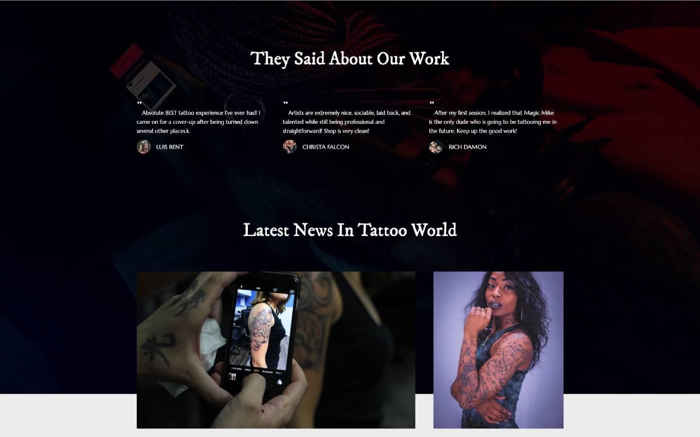 Tattoo 128 Beauty HTML5 Responsive site Template