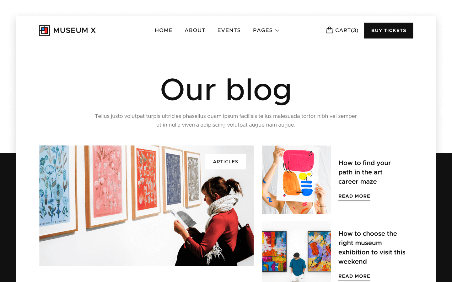 Museum X - Artist HTML5 Responsive Website Template