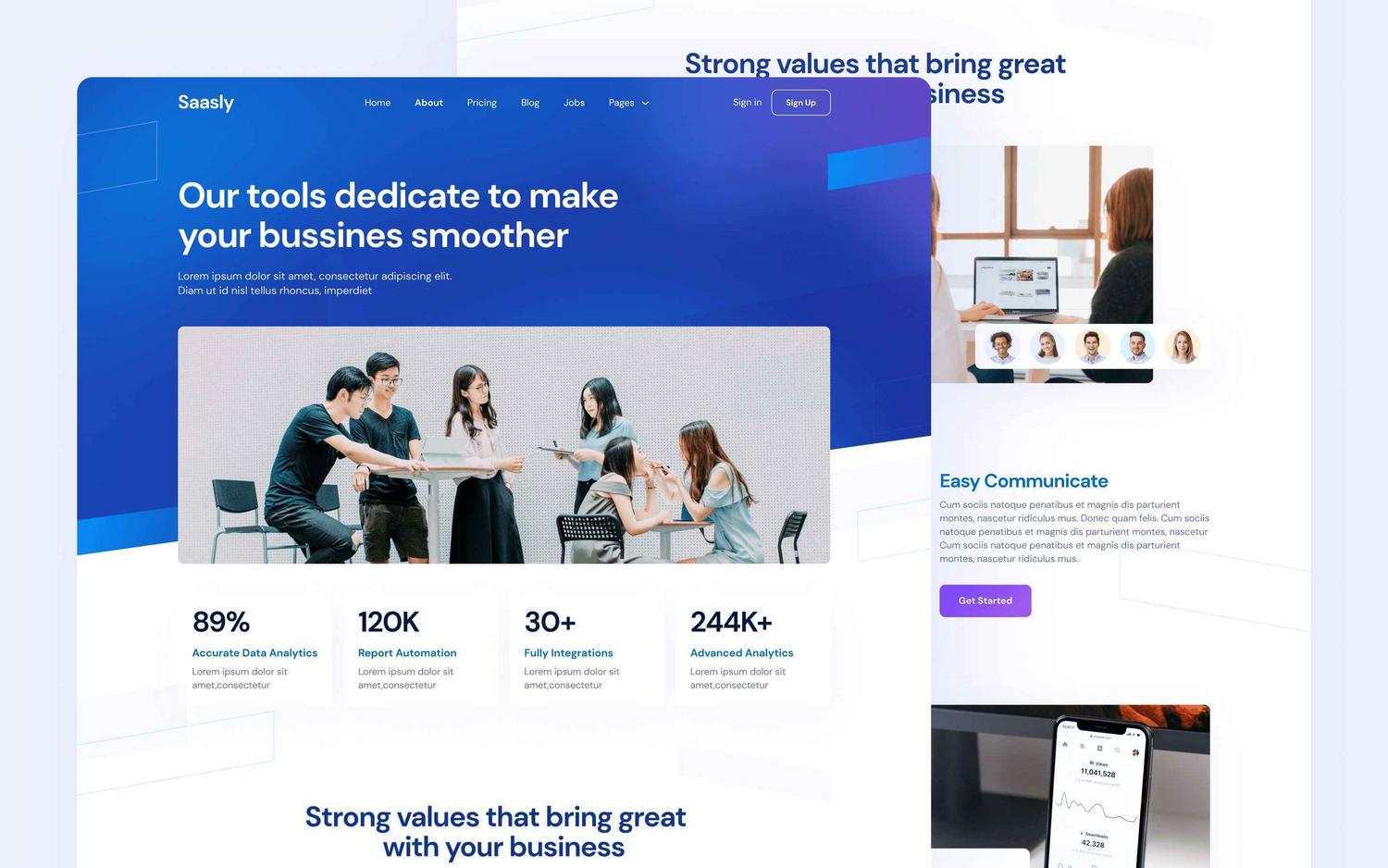 Sassly - SaaS HTML5 Responsive Website Template