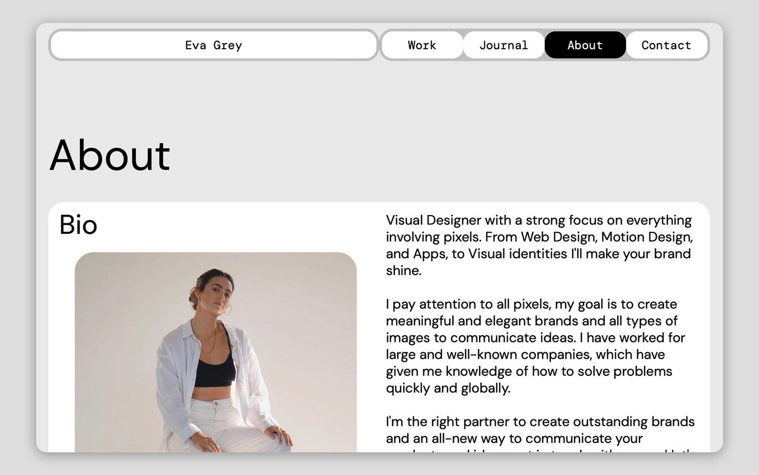 Eva Grey - Portfolio HTML5 Responsive Website Template