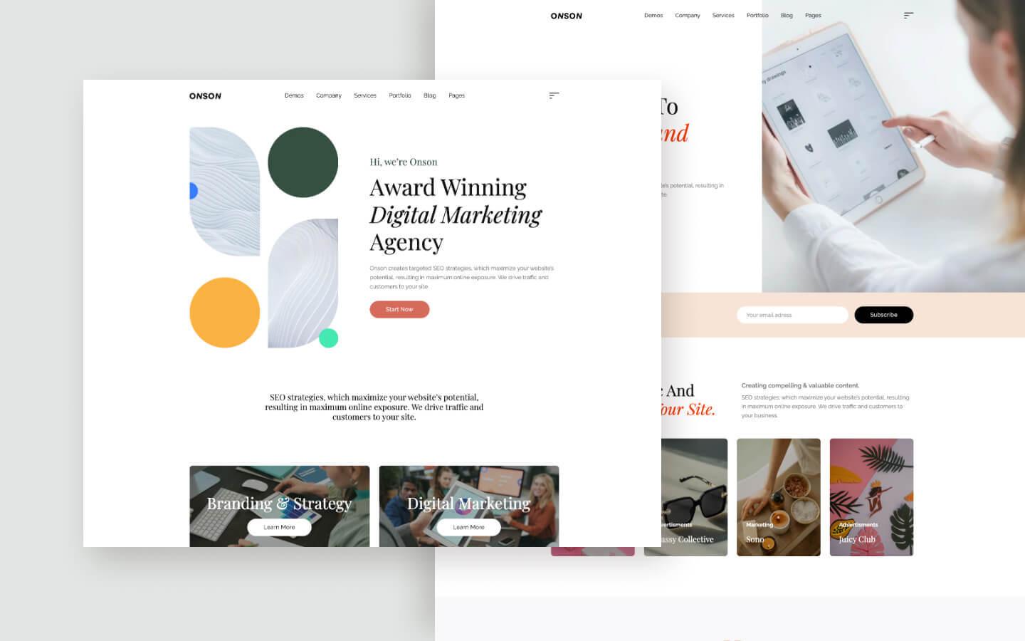 Onson 128 - Landing page HTML5 Responsive Website Template