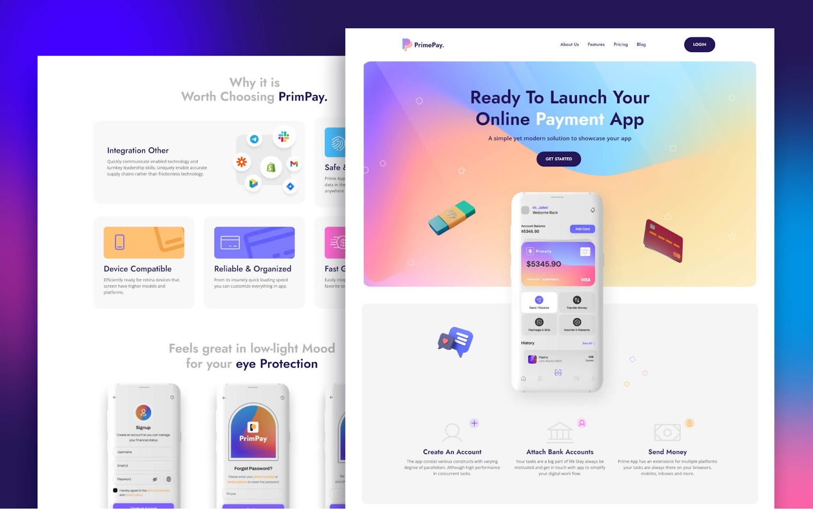 PrimePay - App HTML5 Responsive Website Template