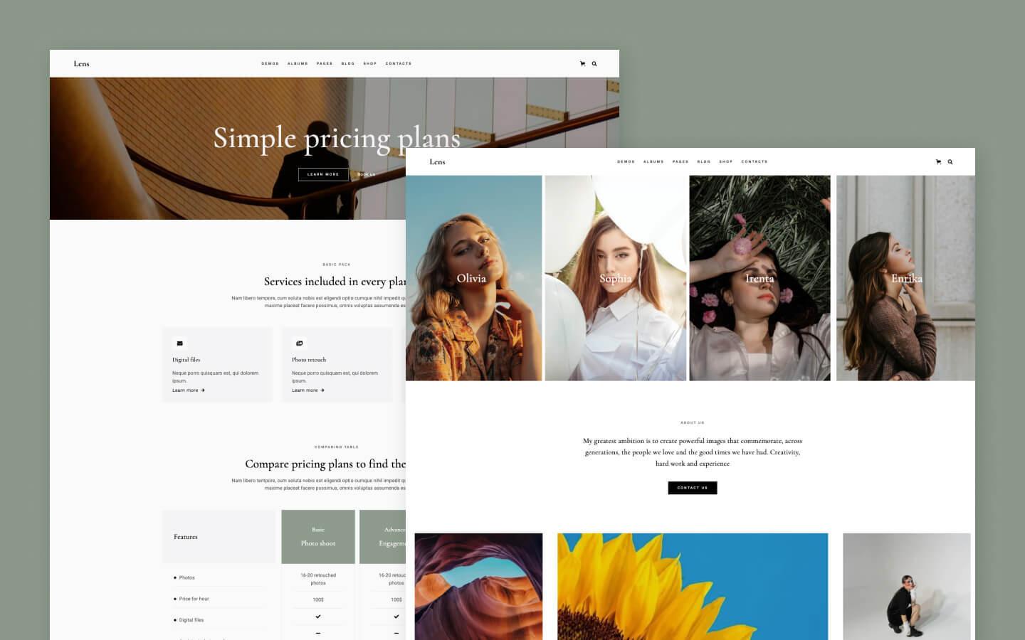 Lens Studio Photography HTML5 Responsive site Template