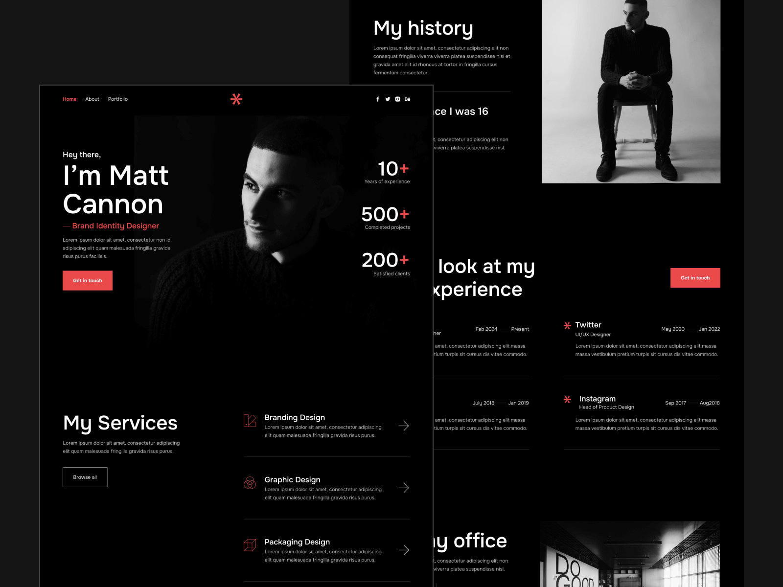 Dark Mode Design Portfolio Webflow Template