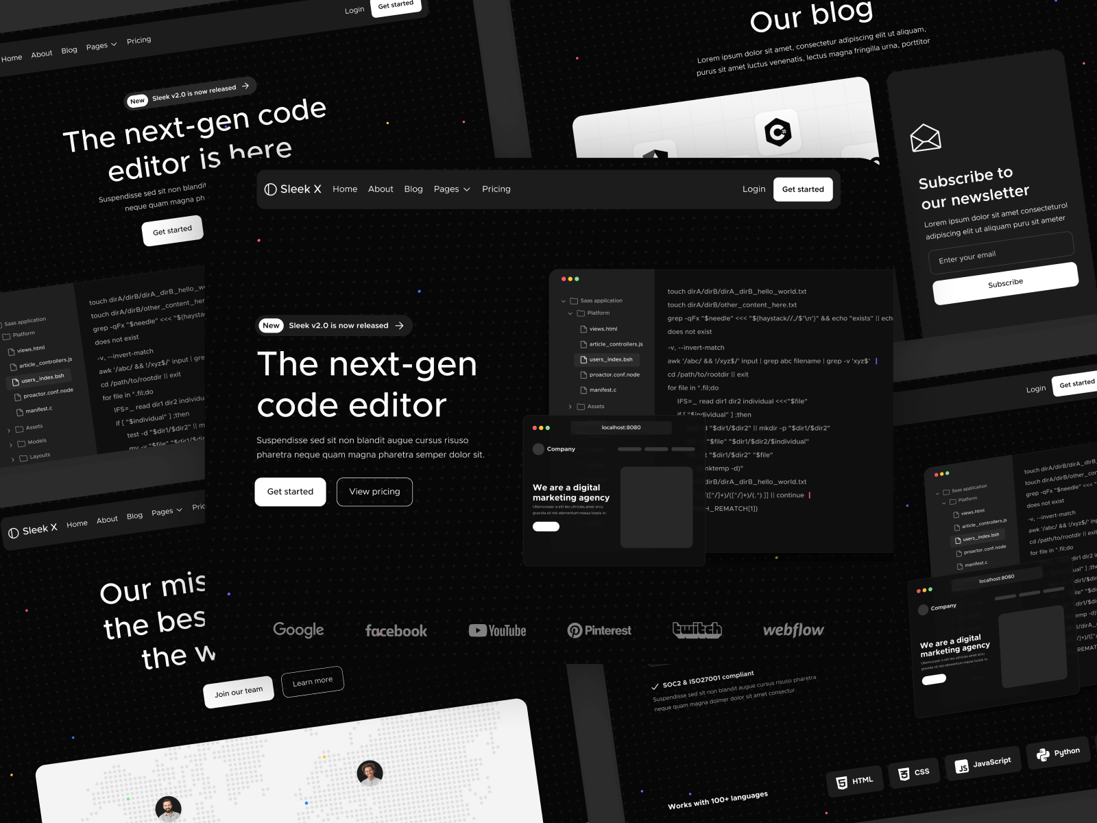 Dark Mode Startup Webflow Template