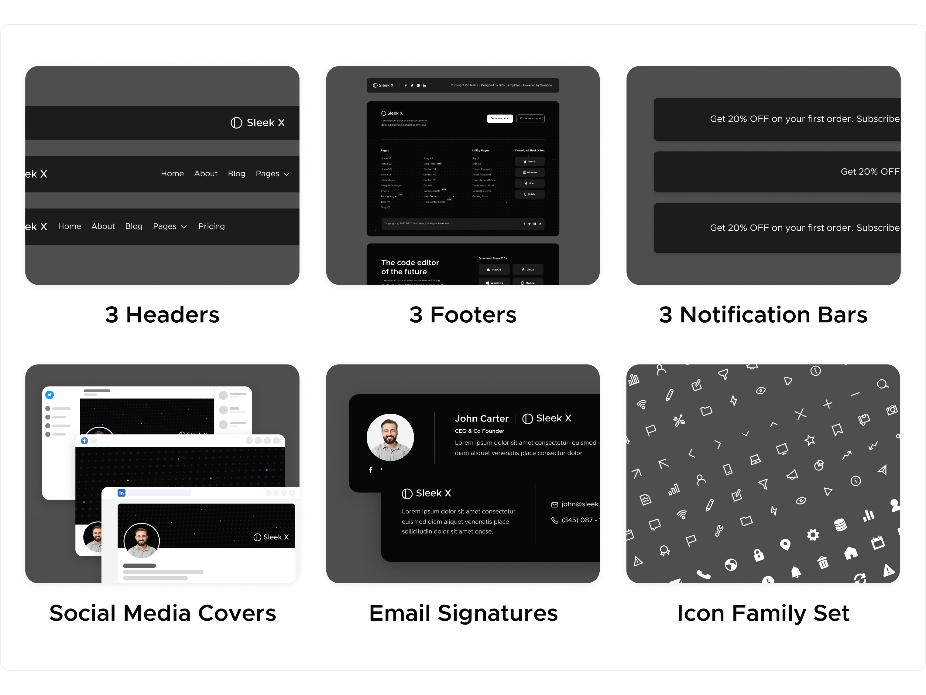 Sleek X Dark Mode SaaS Webflow Template Benefits