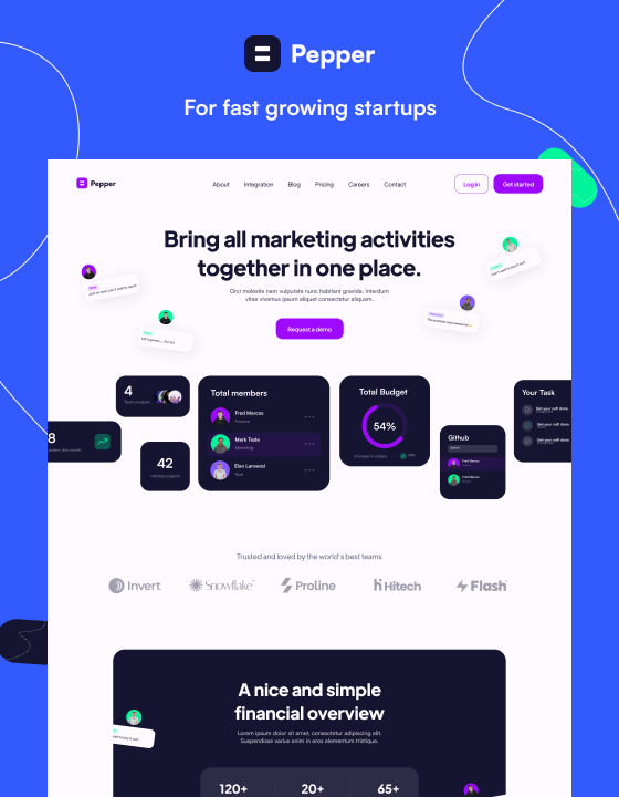 Pepper - SaaS design asset by webflow