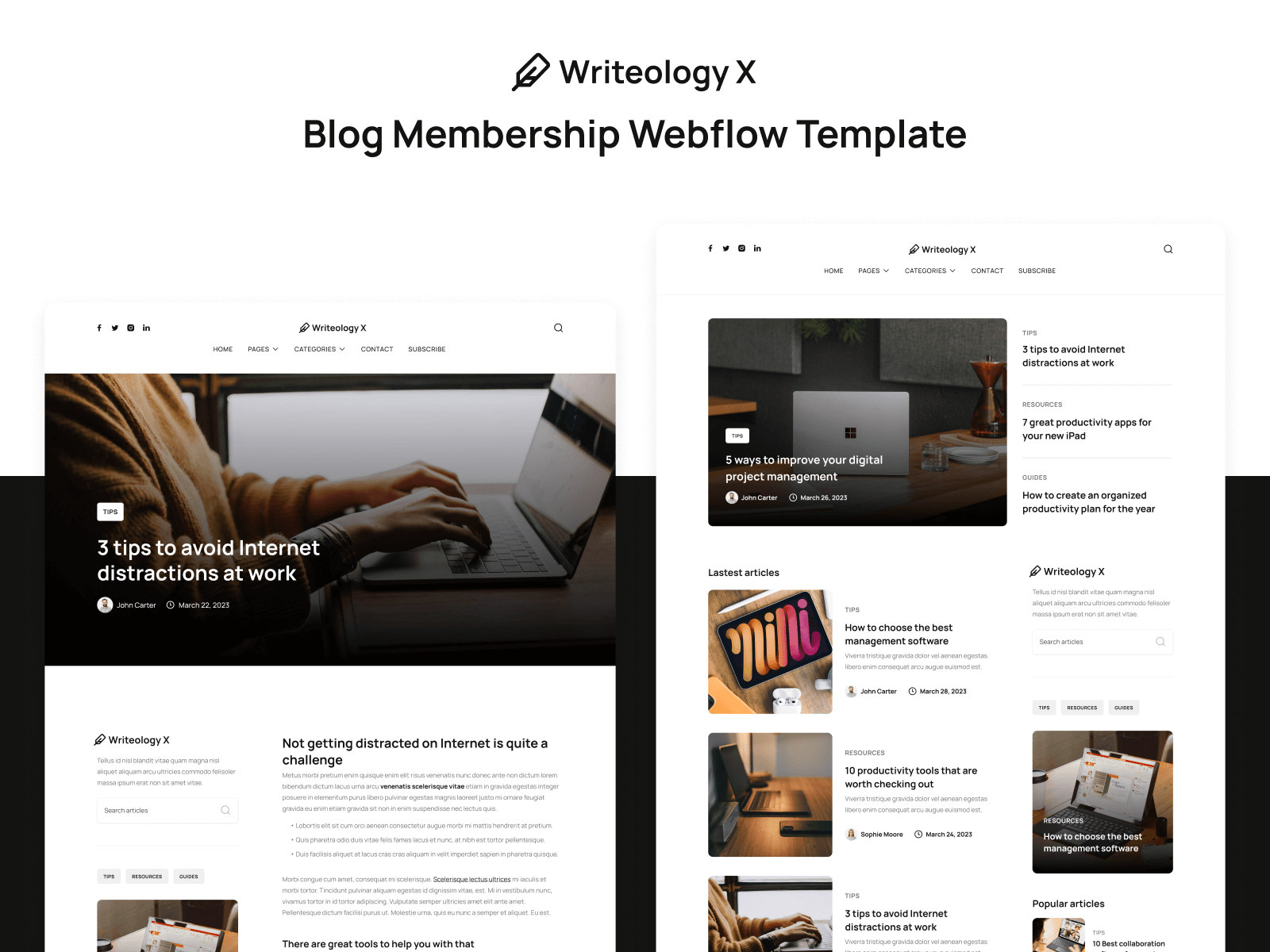 Blog Webflow Memberships Template