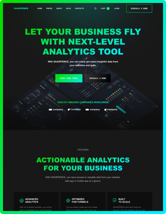 Saspience by Digital Butlers - SaaS design asset by webflow
