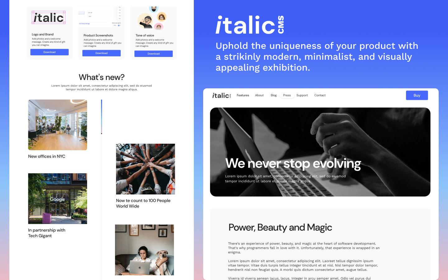 Italic CMS - SaaS HTML5 Responsive Website Template