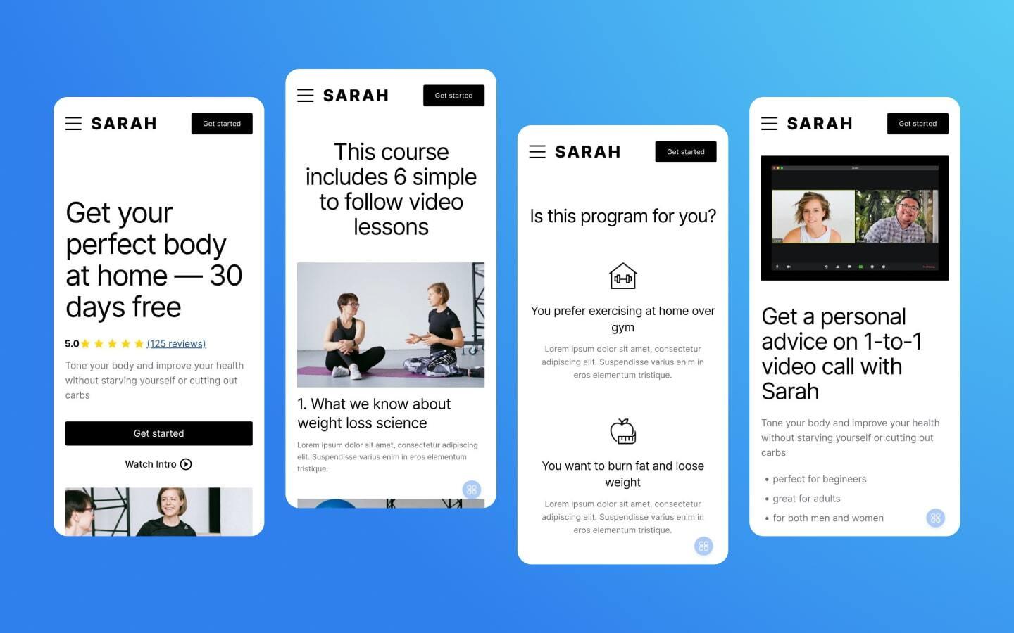 Sarahwebsite Sarah - Fitness HTML5 Responsive Website Template