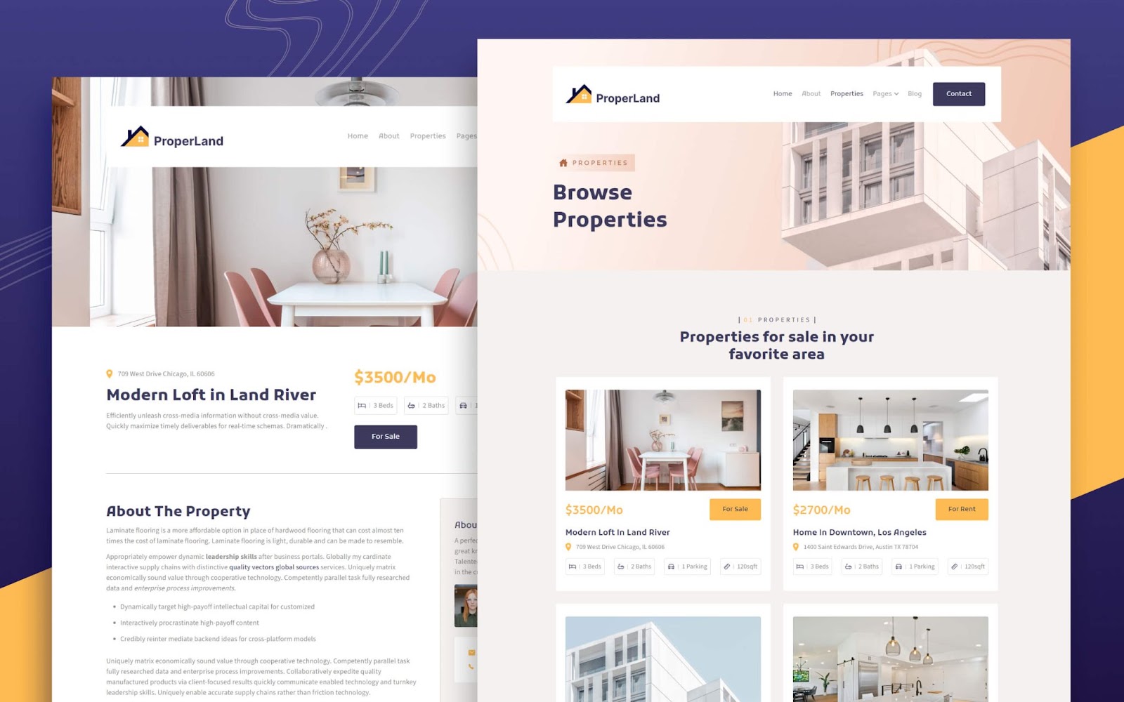 ProperLand - Real Estate HTML5 Responsive Website Template