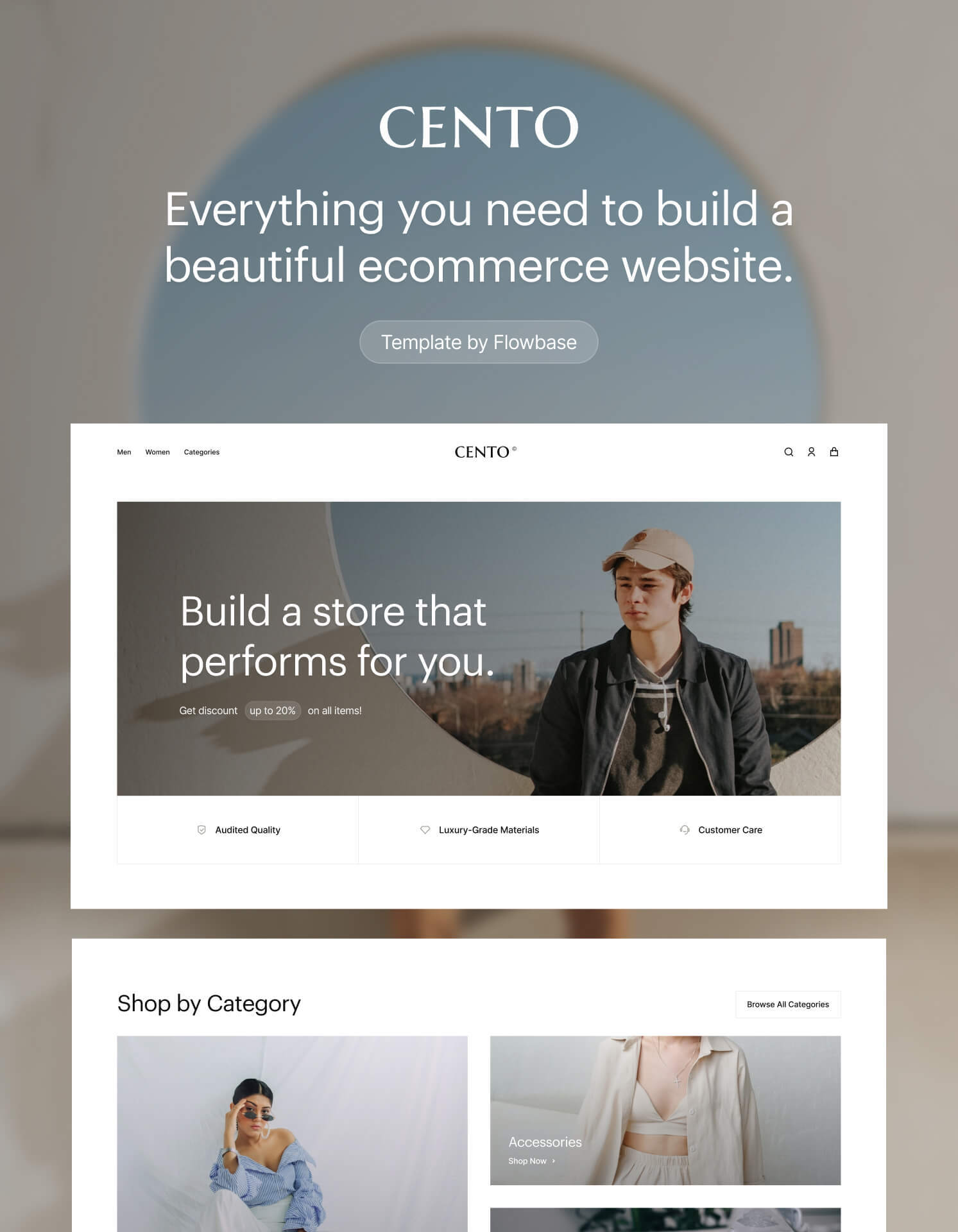 Cento - Ecommerce design asset by webflow