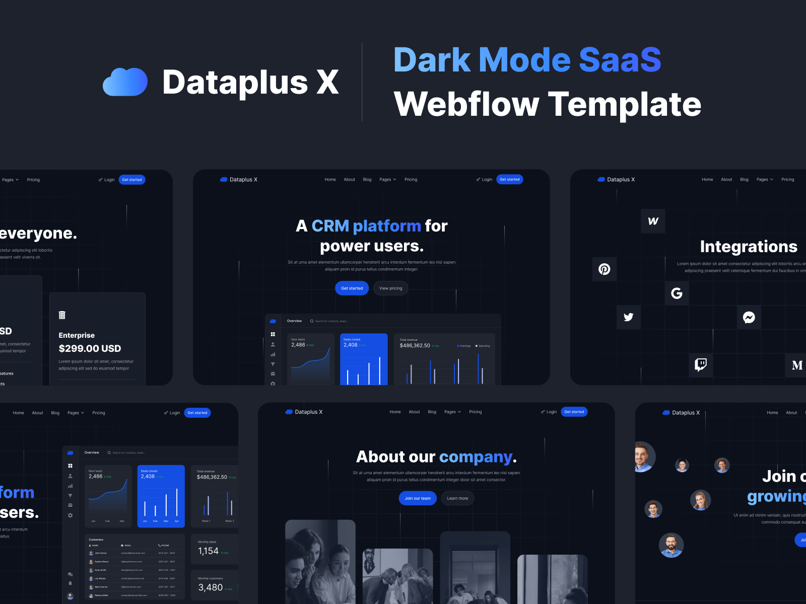 Dark Mode SaaS Webflow Template