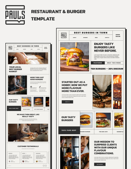Pauls Restaurant HTML5 Responsive site Template