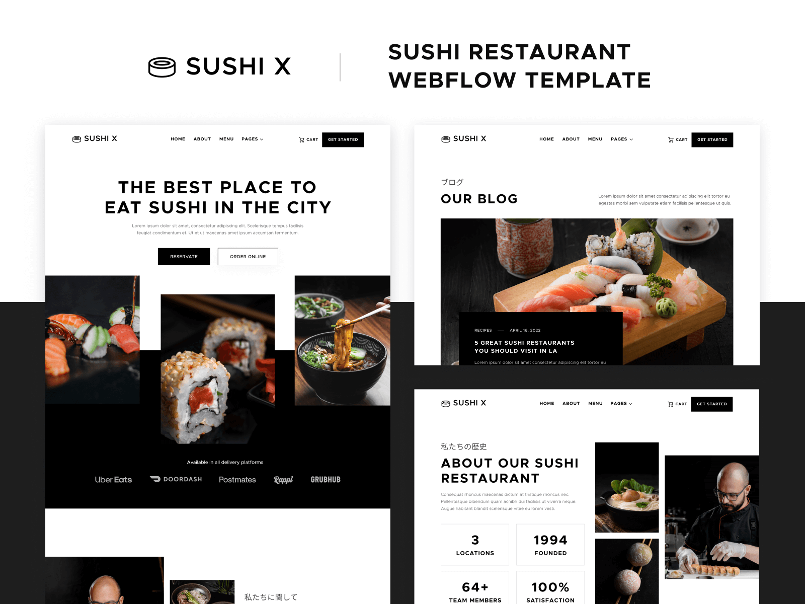 Sushi Restaurant Webflow Template