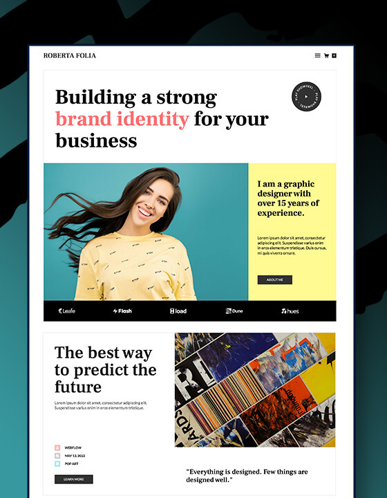 Roberta Folia by Max Templates - Portfolio design asset by webflow