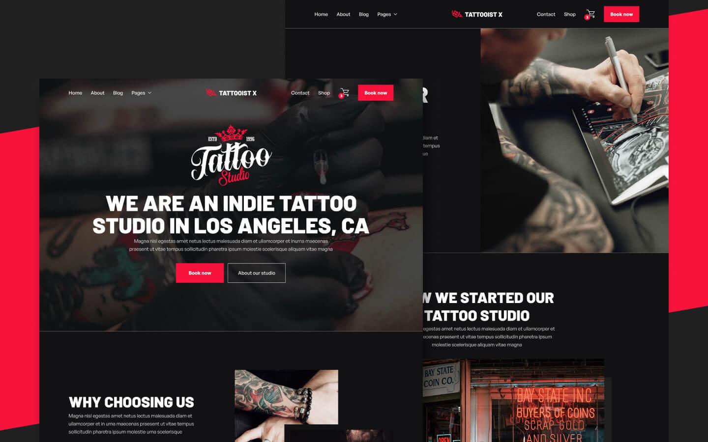 Tattooist X Artist HTML5 Responsive site Template