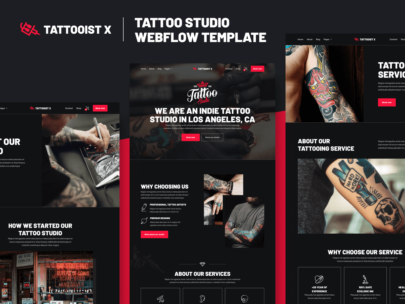 Tattooist X Artist HTML5 Responsive site Template