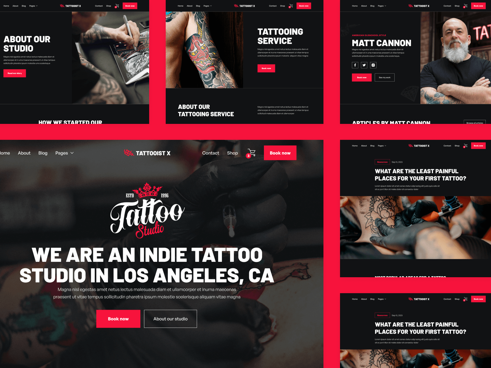 Tattooist X Artist HTML5 Responsive site Template