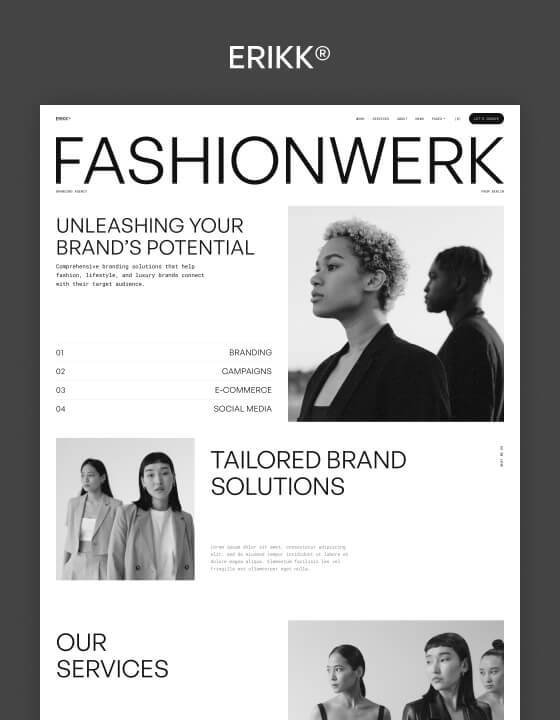 Erikk by Pawel Gola - Agency design asset by webflow