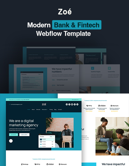 Zoé - Bank HTML5 Responsive Website Template