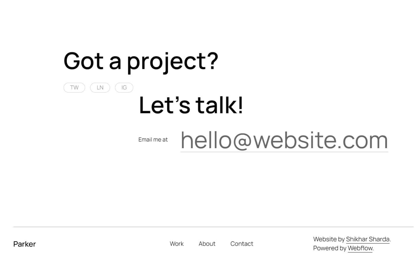 Parker - Portfolio HTML5 Responsive Website Template