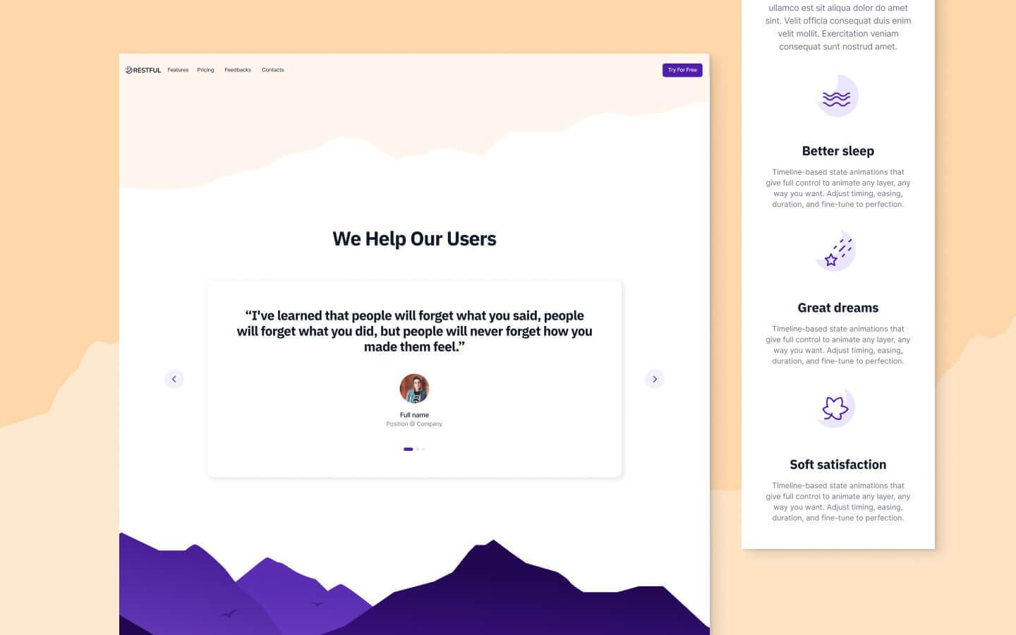 Restful - Landing page HTML5 Responsive Website Template