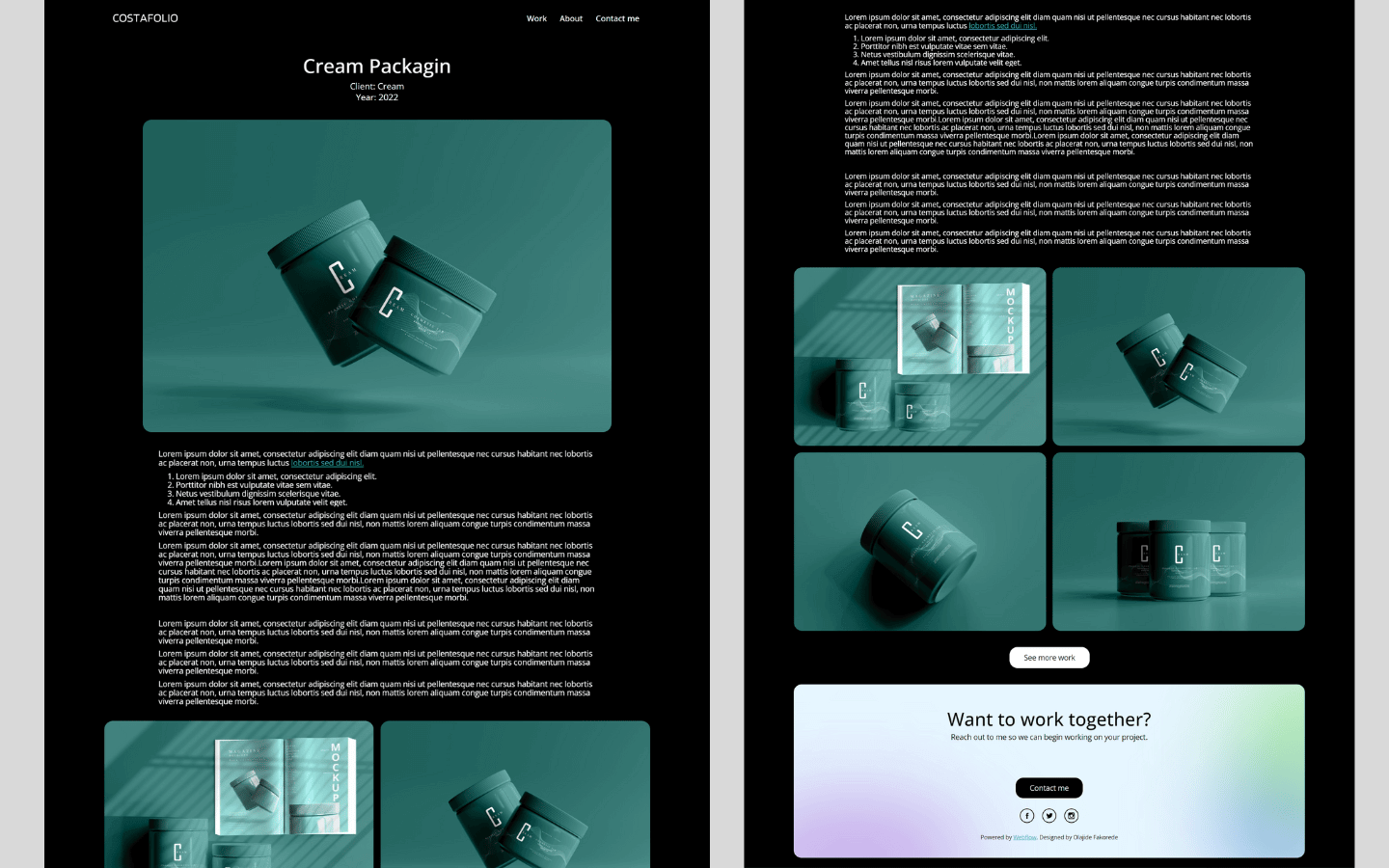 Costafolio (Dark) - Portfolio HTML5 Responsive Website Template