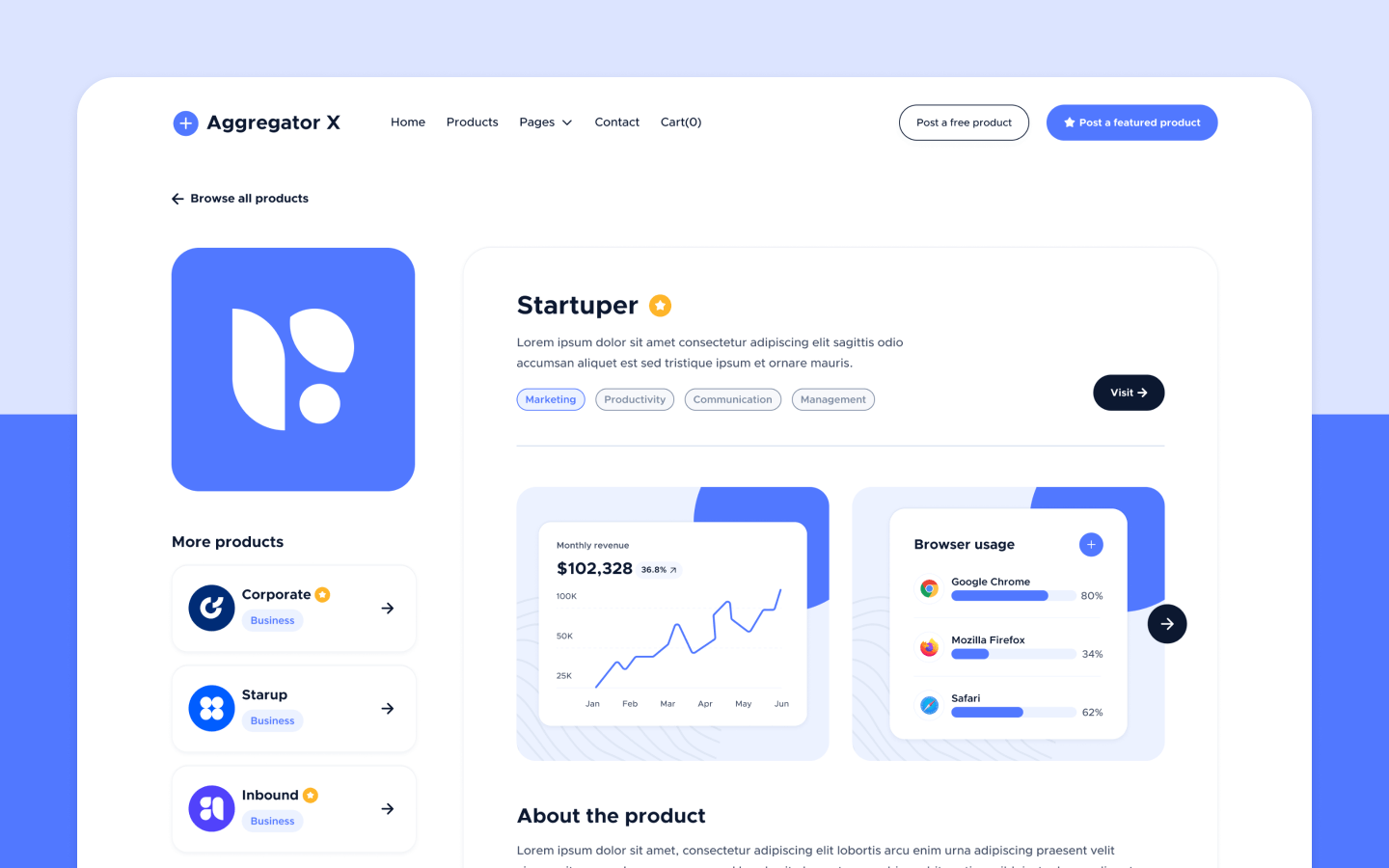 Aggregator X Directory HTML5 Responsive Website Template
