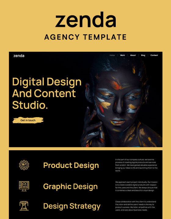 Zenda by Max Templates - Portfolio design asset by webflow