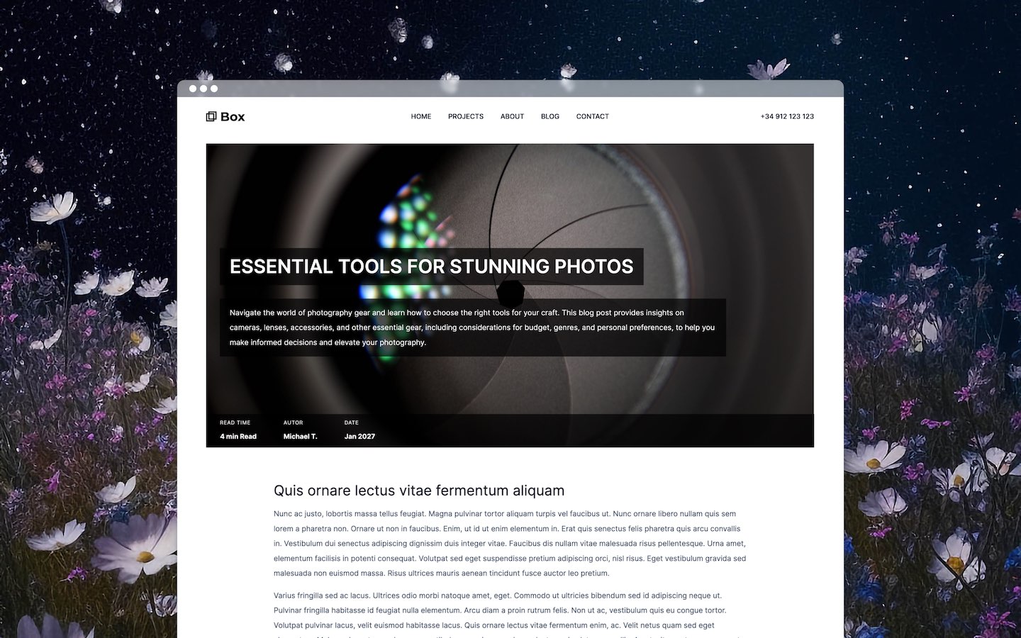 LightBox Photography HTML5 Responsive site Template