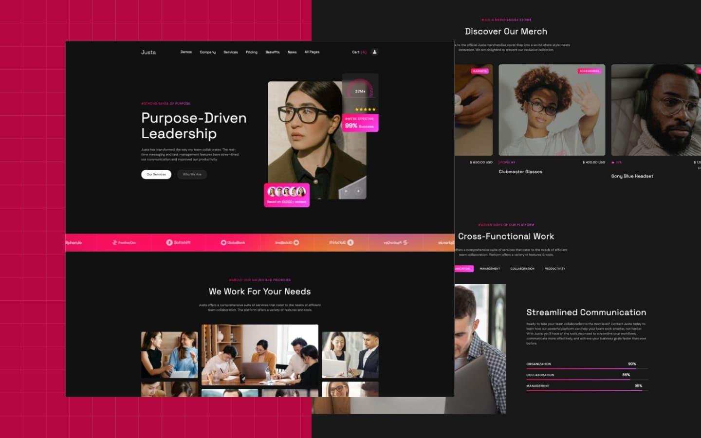 Justa 128 - One Page HTML5 Responsive Website Template