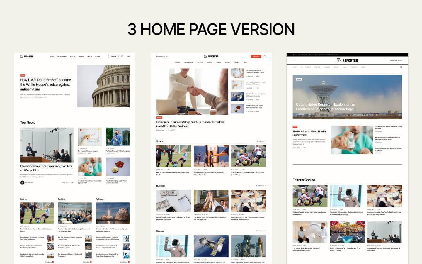 Reporter - News HTML5 Responsive Website Template