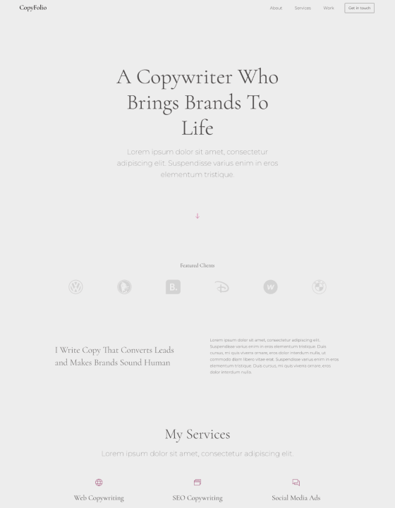 CopyFolio by Omar - Portfolio design asset by webflow