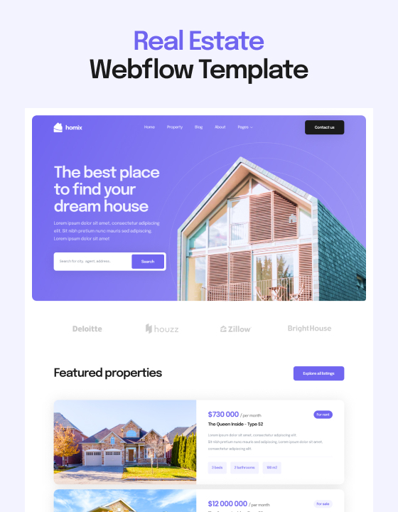 Homix DB Real Estate HTML5 Responsive site Template