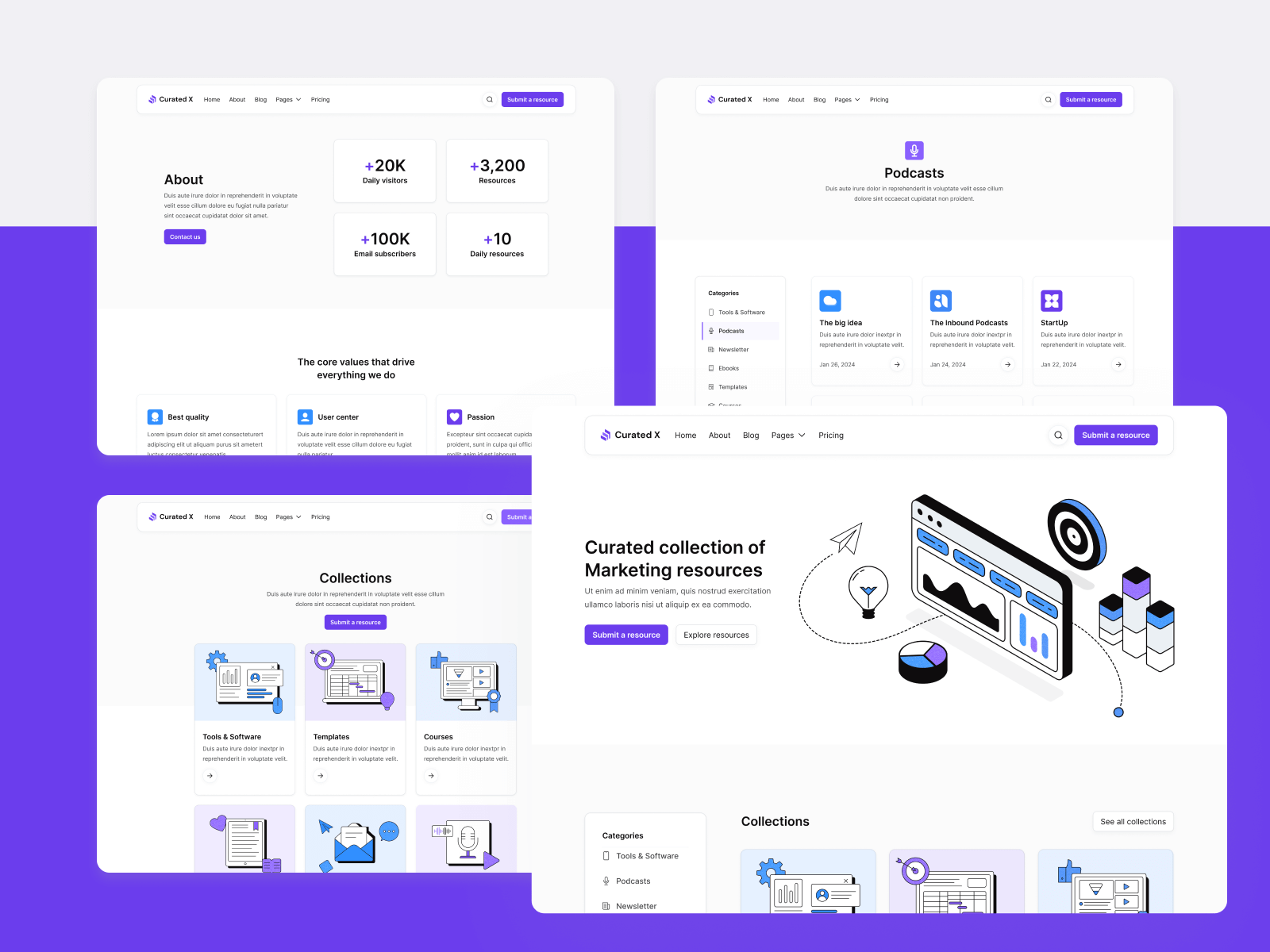 Content Curator Webflow Template